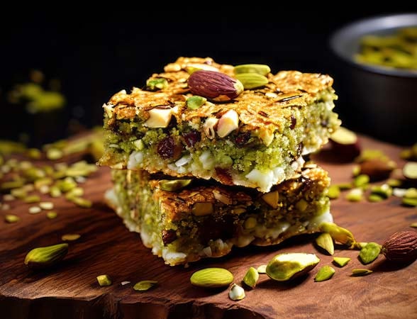 Raw Vegan Orange Pistachio Bars