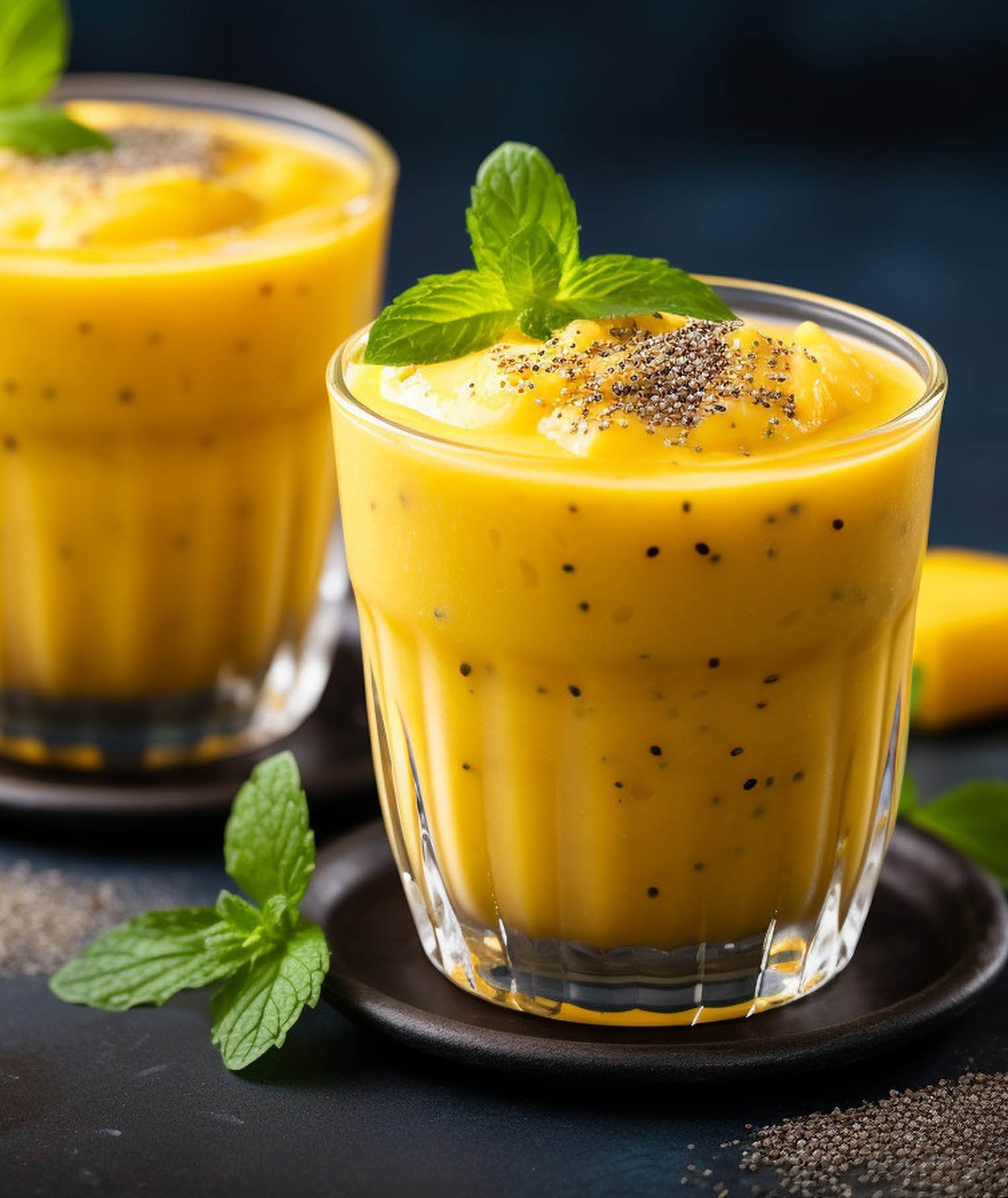 “Rise-N-Shine” Smoothie with Chia, Mango and Golden Berries