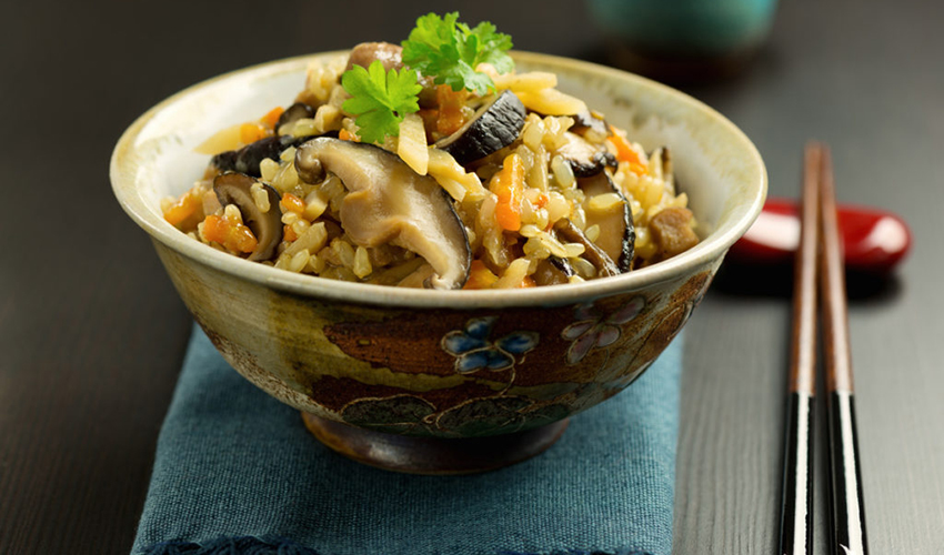 Asian Veggies in a rice bowl