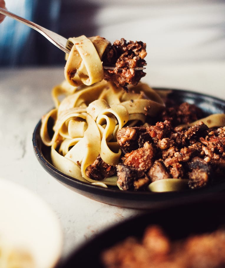 Savory Mushroom and Walnut Bolognese