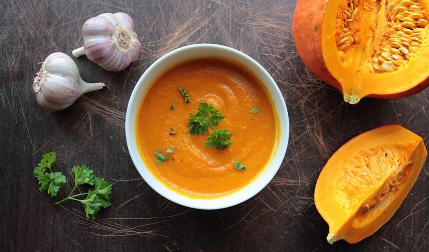 pumpkin soup with herbs