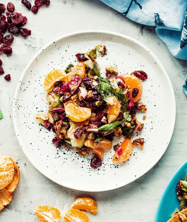 Tangy Mandarin Orange Salad with Cranberries and Walnuts