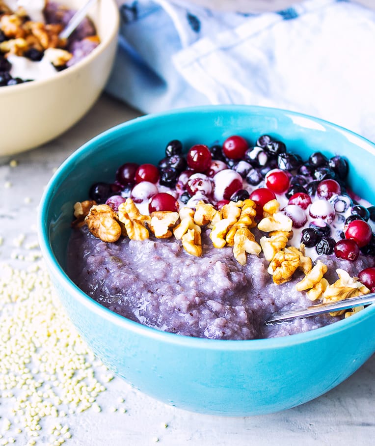 Blueberry Millet Breakfast Porridge