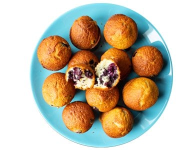 Vegan Almond Blueberry Mini Muffins