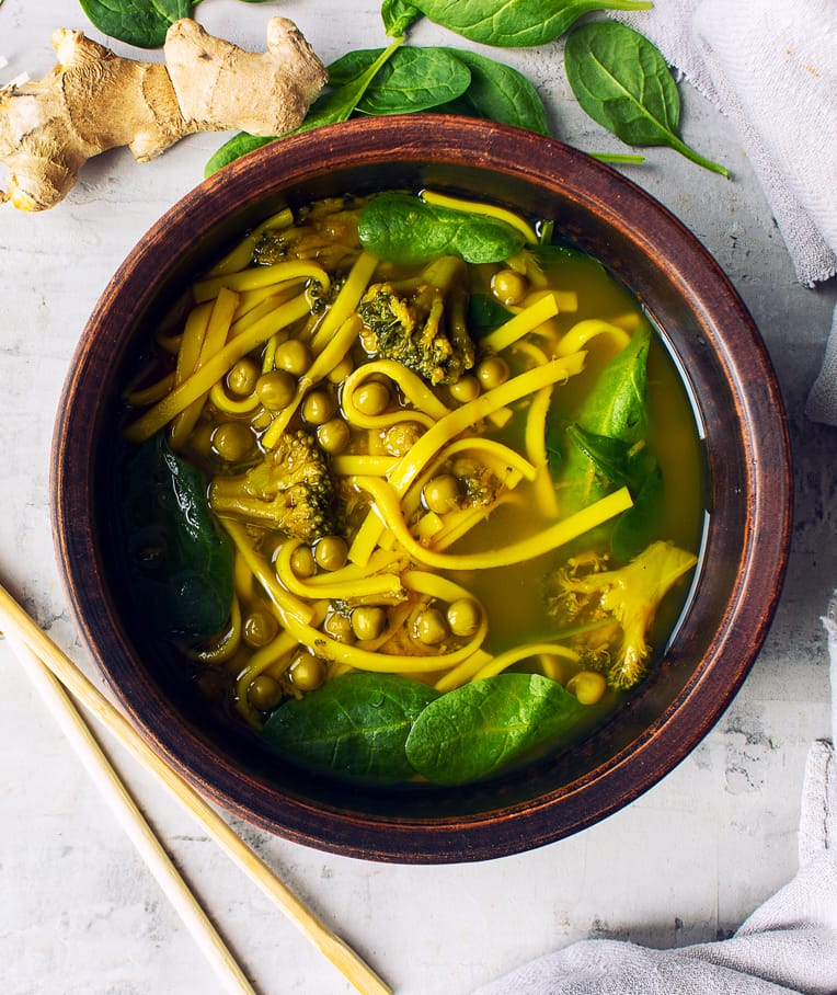 Golden Spiced Turmeric Noodle Soup