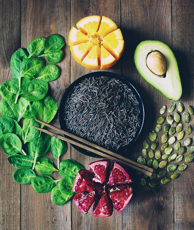 Wild Rice with Spinach