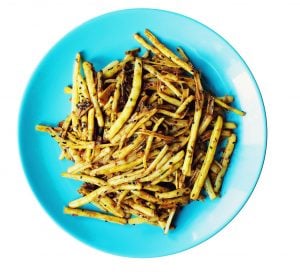 Seared Wax Beans with Black Sesame Seeds