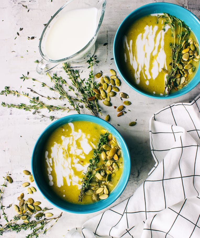 Butternut Squash Soup with Sage and Thyme