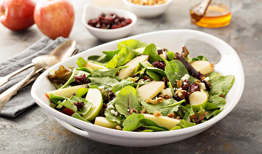 Green Salad with Apples and Dried Cranberries