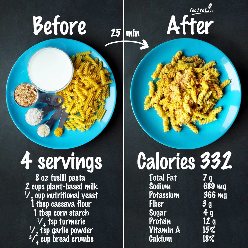 Vegan Mac and Cheese nutrition