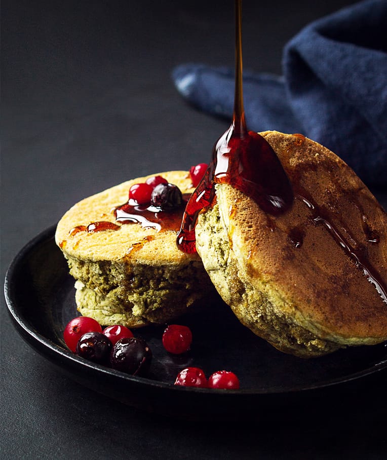 Vegan Matcha Souffle Pancakes