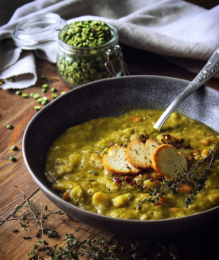 Split Pea and Sage Sausage Soup