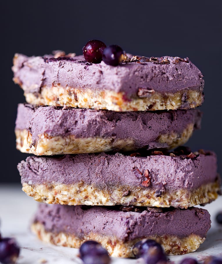 No-Bake Maqui Berry Cheesecake Bars