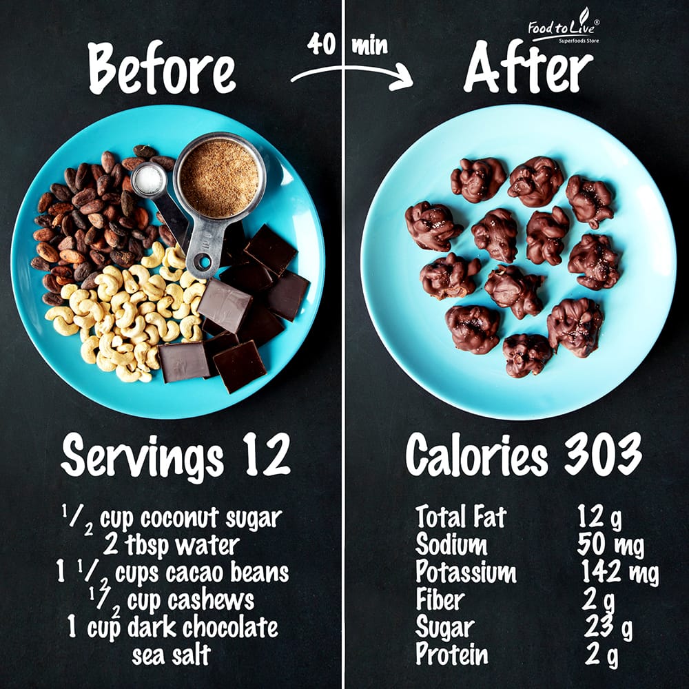 Caramelized Cacao Bean & Cashew Clusters nutrition