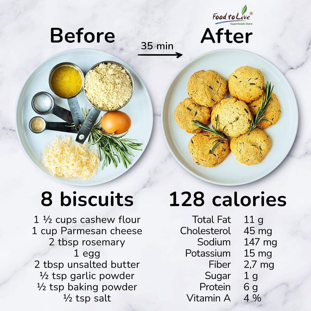 rosemary cashew flour biscuits nutrition