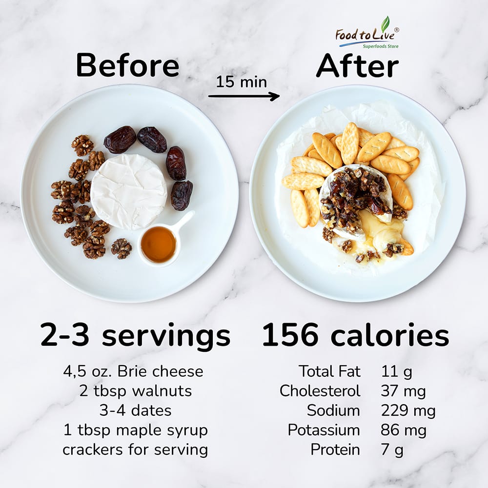 Easy Baked Brie with Dates & Walnuts nutriton 