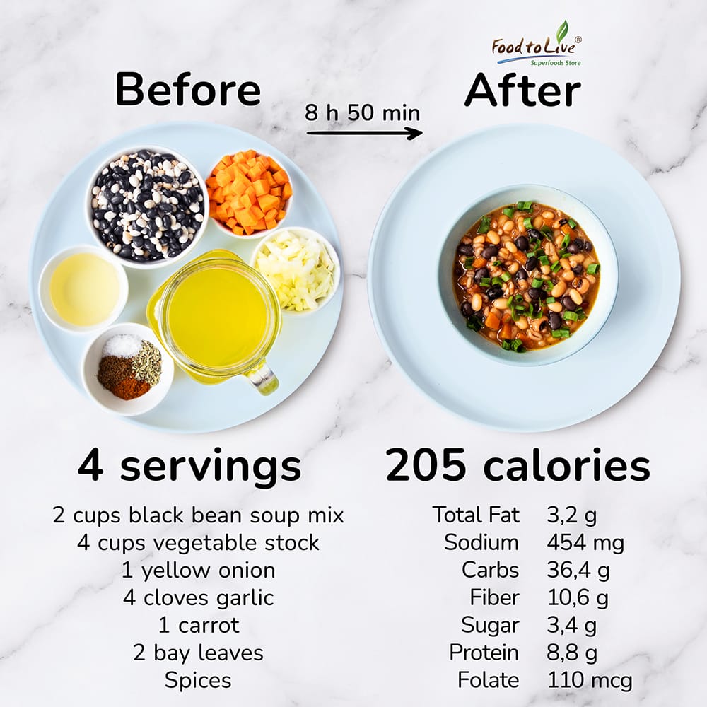 black bean soup calories