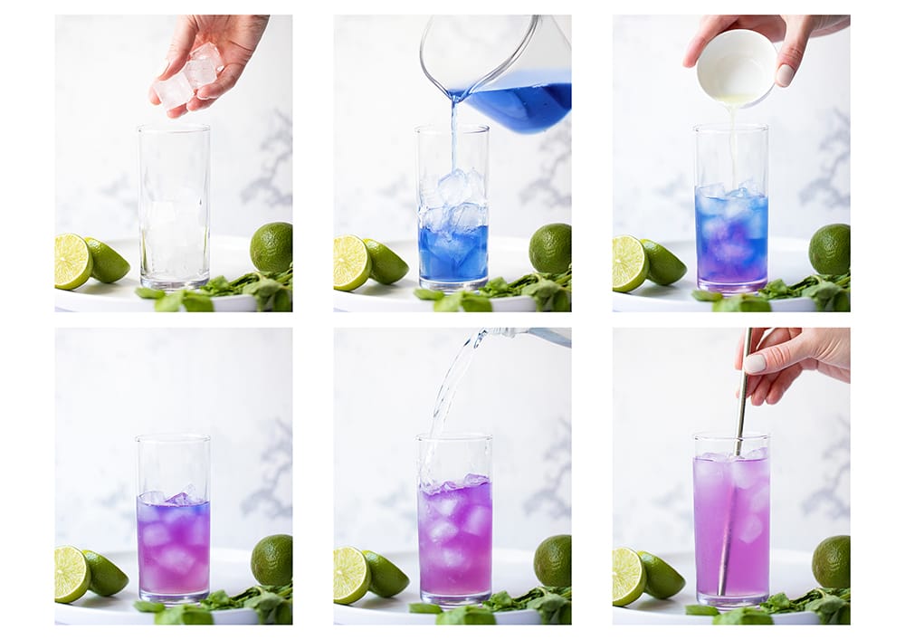 color changing mojito mocktail