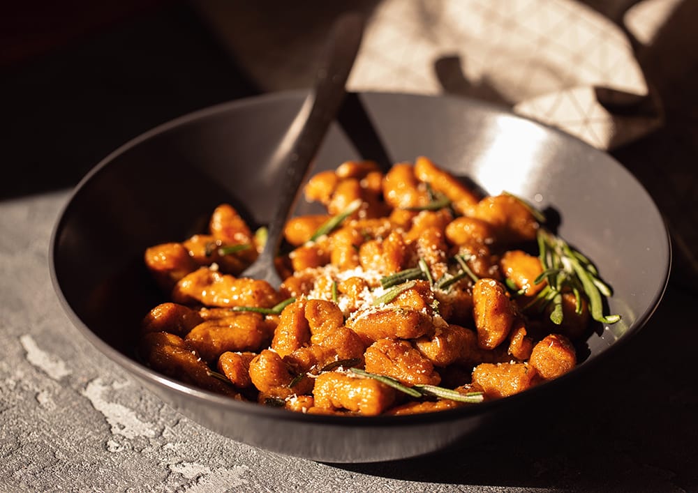 amaranth sweet potato gnocchi