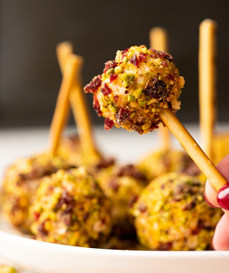 Cranberry Pistachio Cheese Truffles