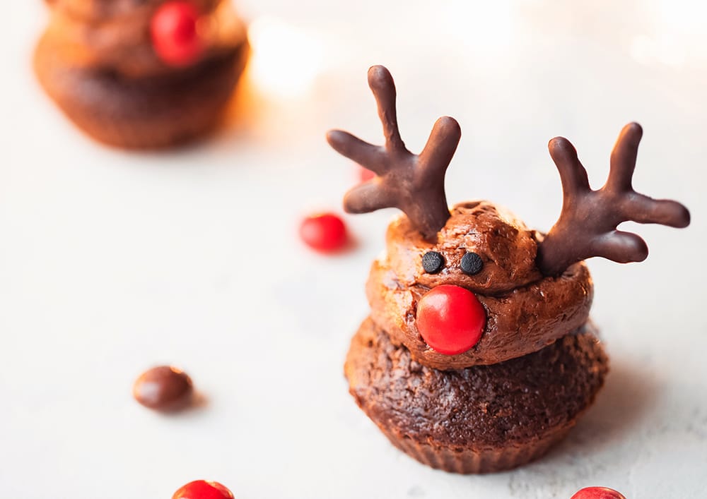 christmas reindeer cupcakes