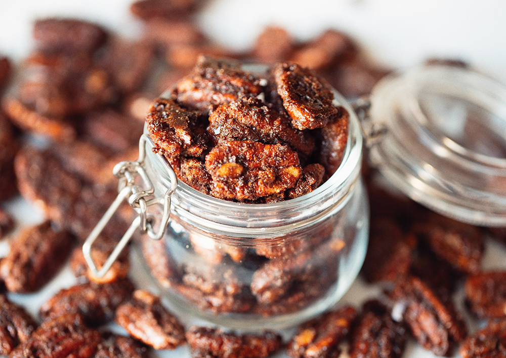 cinnamon sugar candied pecans