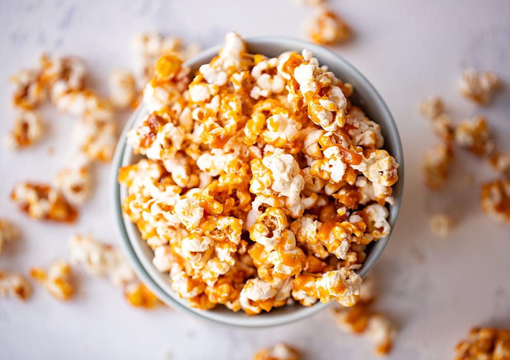 homemade caramel popcorn