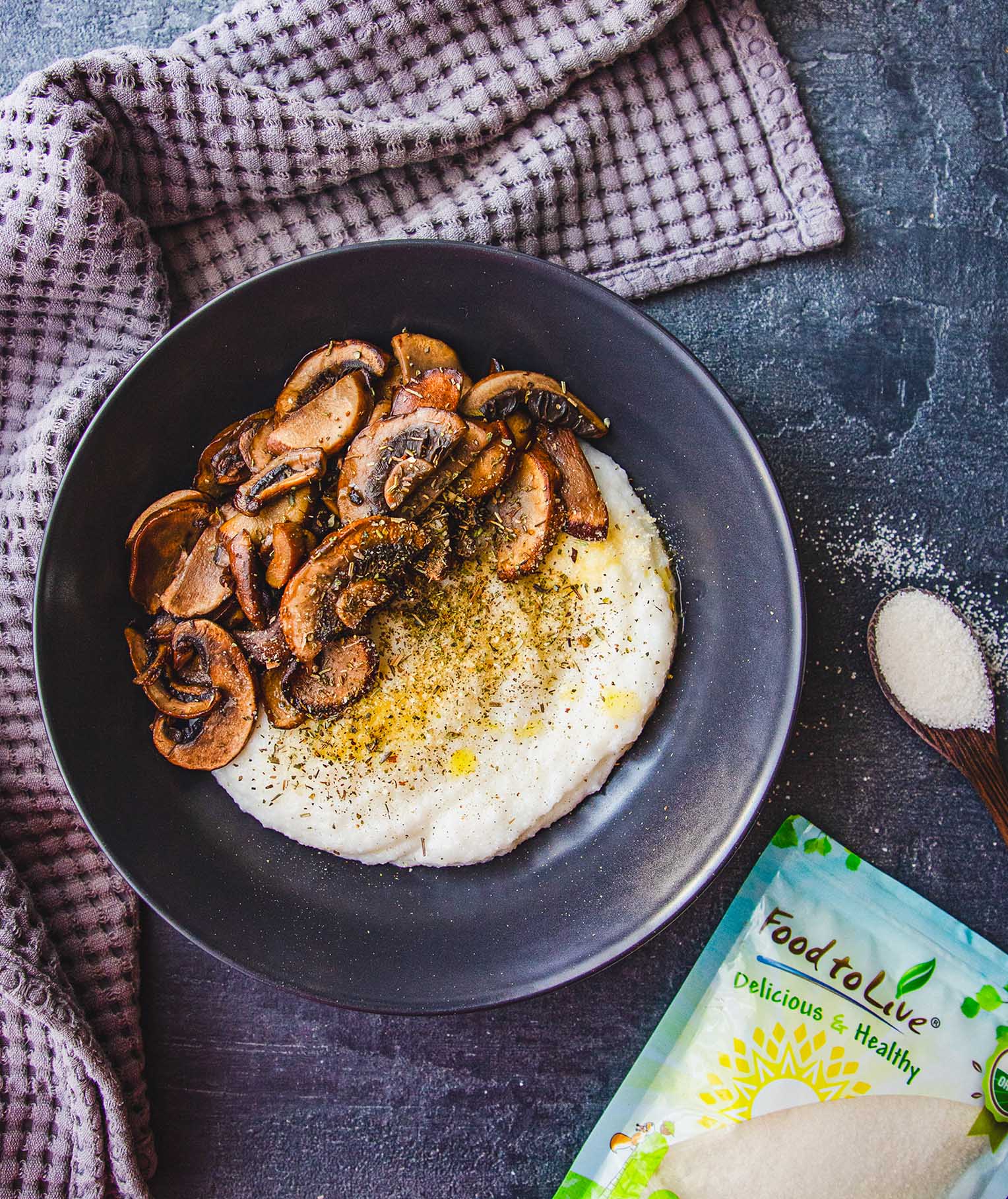 Creamy White Polenta with Sauteed Mushrooms