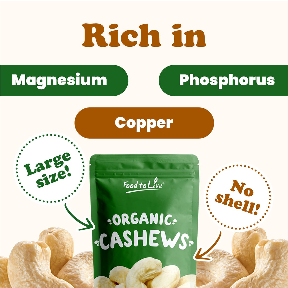 Organic Cashews W-240 2