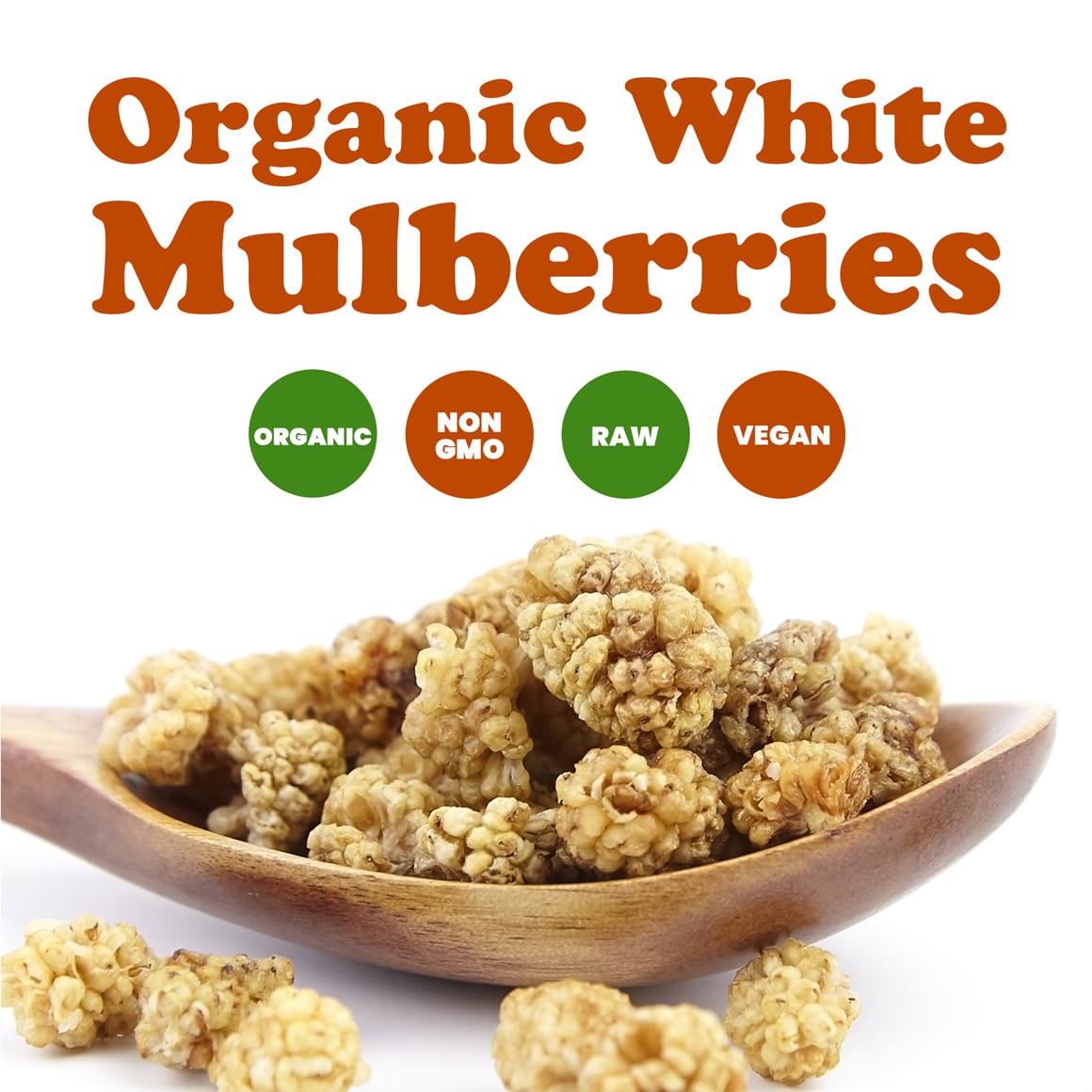 Organic Dried White Mulberries 1