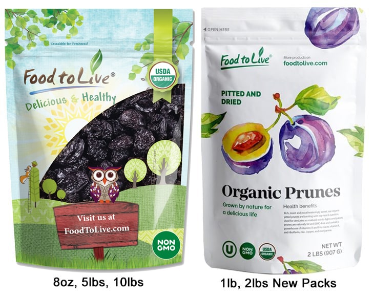 Organic Pitted Prunes New Pack