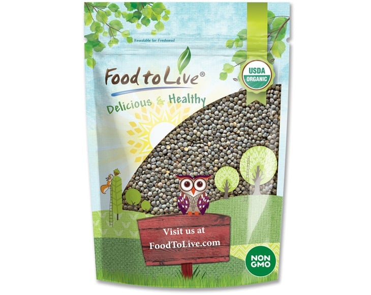 Organic Whole French Green Lentils Pack