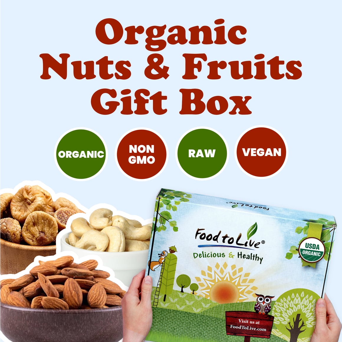 Organic Nuts and Fruits Gift Box 1