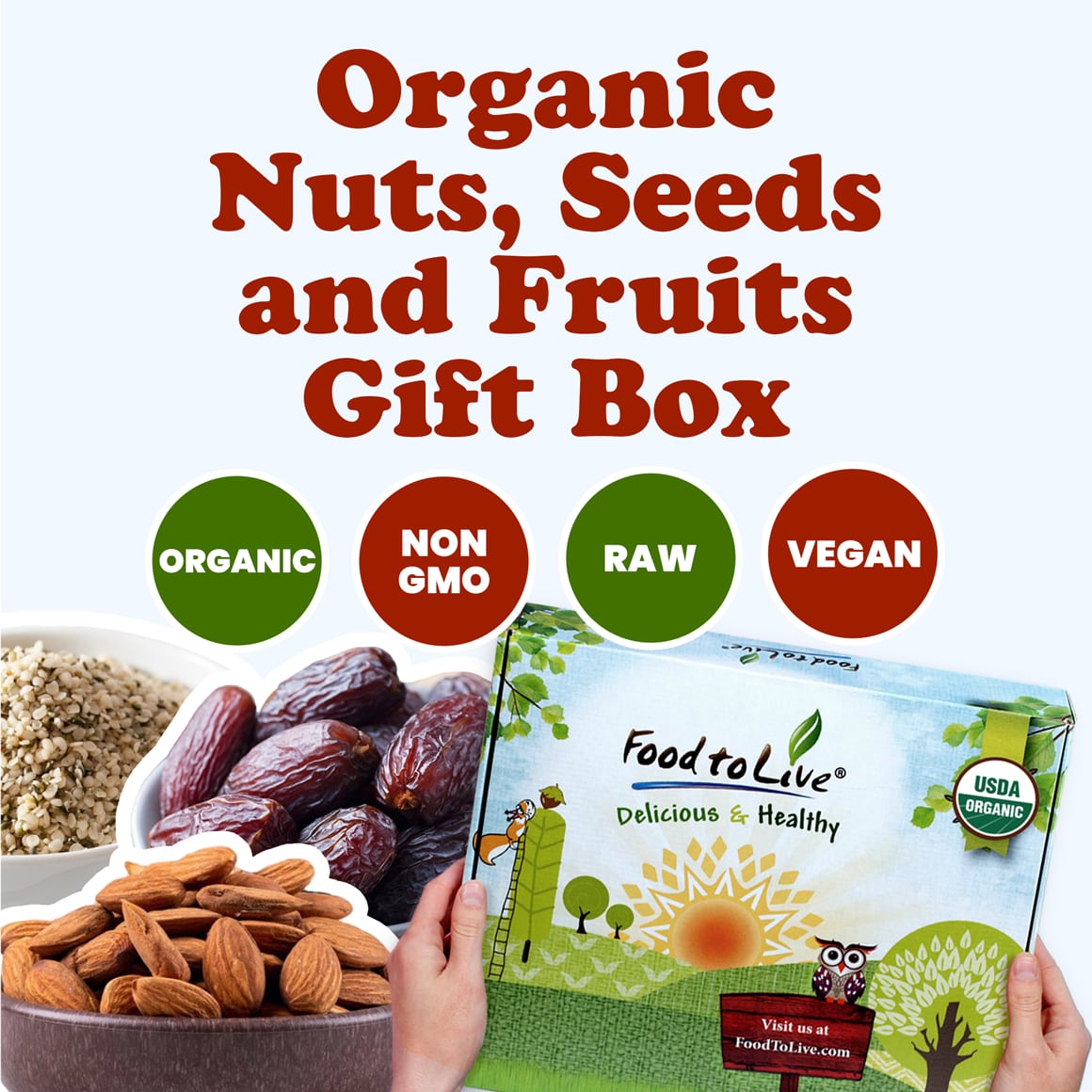 Organic Nuts, Seeds and Fruits Gift Box 2