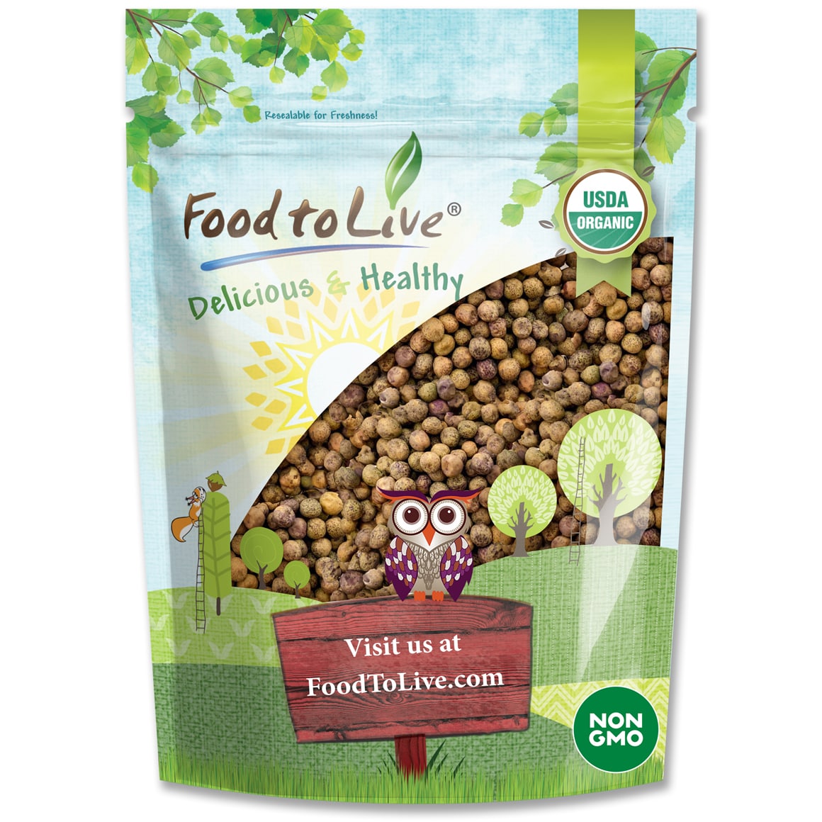 Organic Brown Speckled Peas Pack