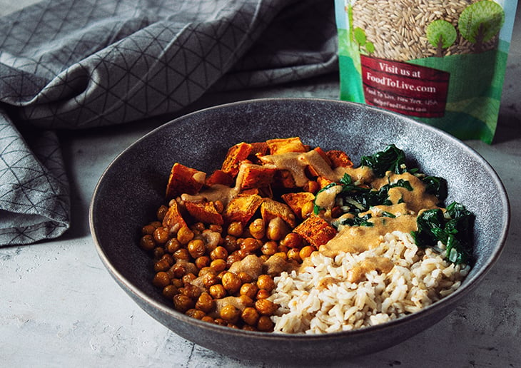 Spinach Rice Chickpea Bowl-2