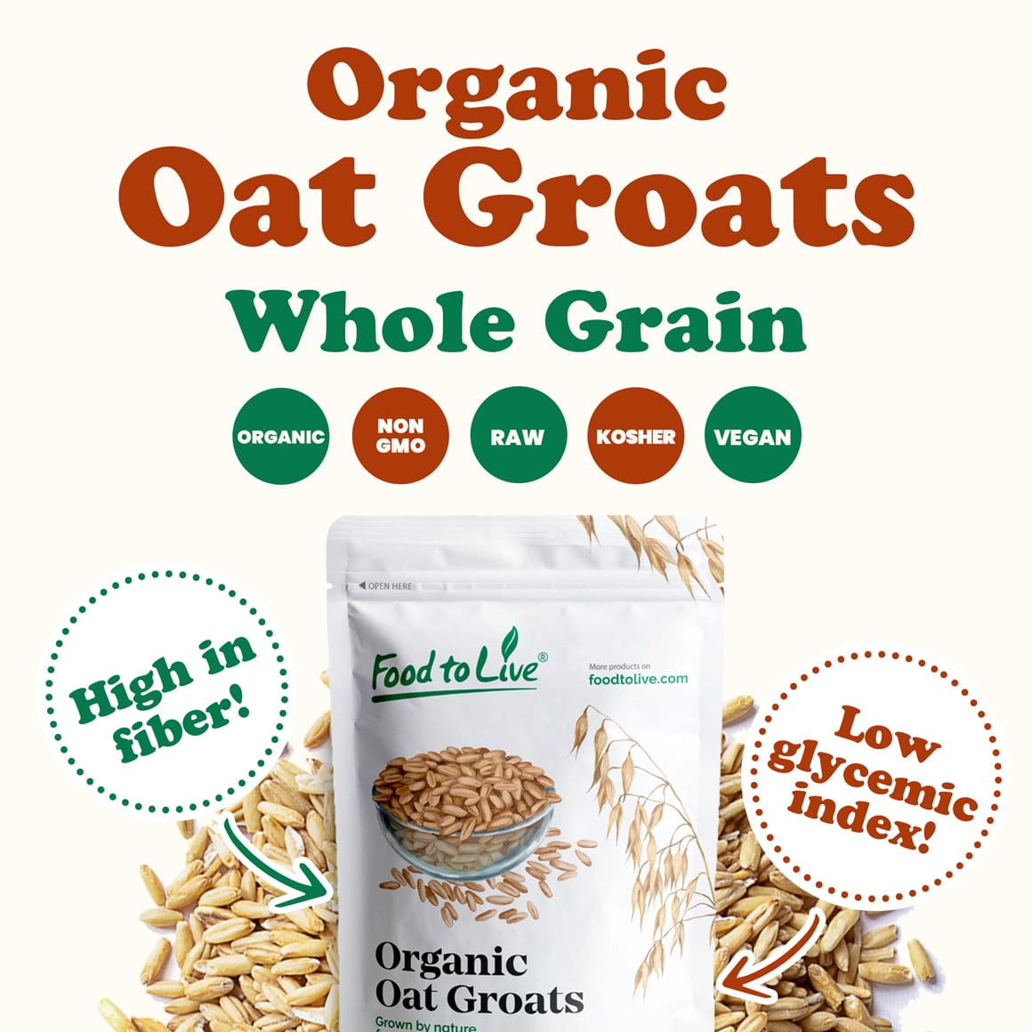 Organic Whole Grain Oat Groats 1