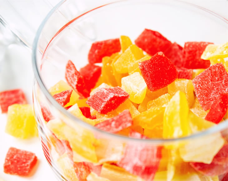 Diced Fruits Mix on Table