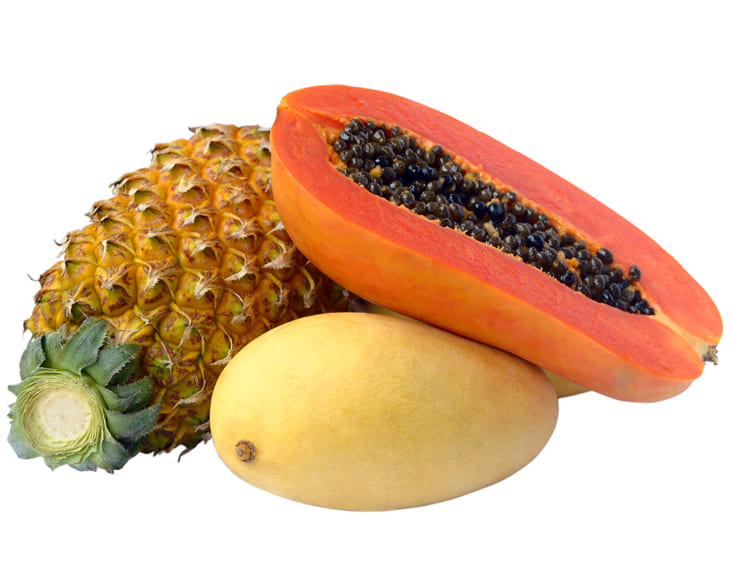 Mango, Pineapple, Papaya