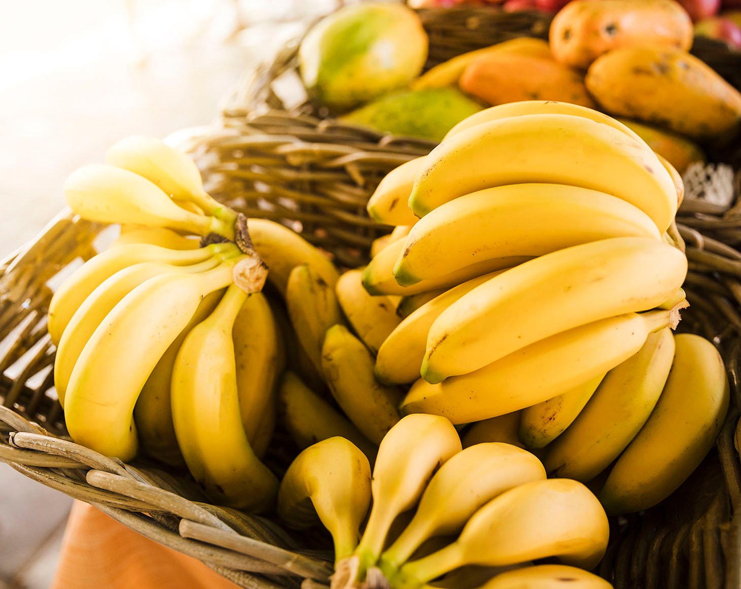 ripe-yellow-bananas-wicker-basket-fruit-market-store