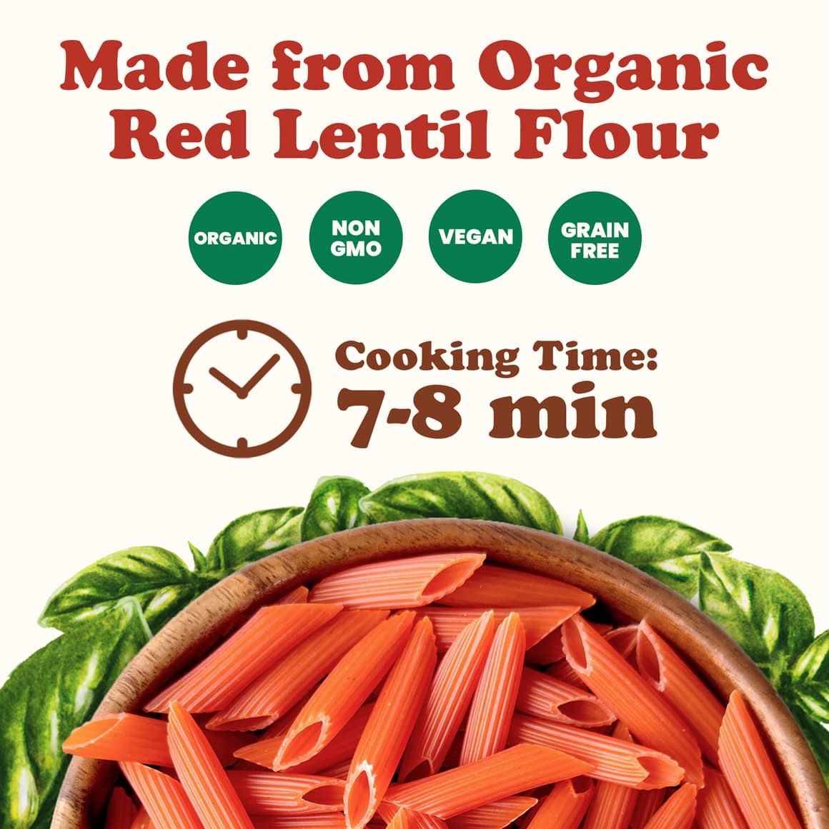 Organic Red Lentil Penne Pasta 2