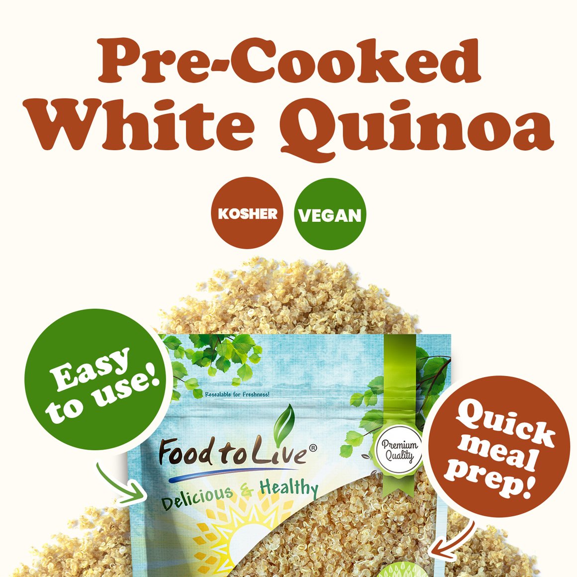 Pre-Cooked White Quinoa 1