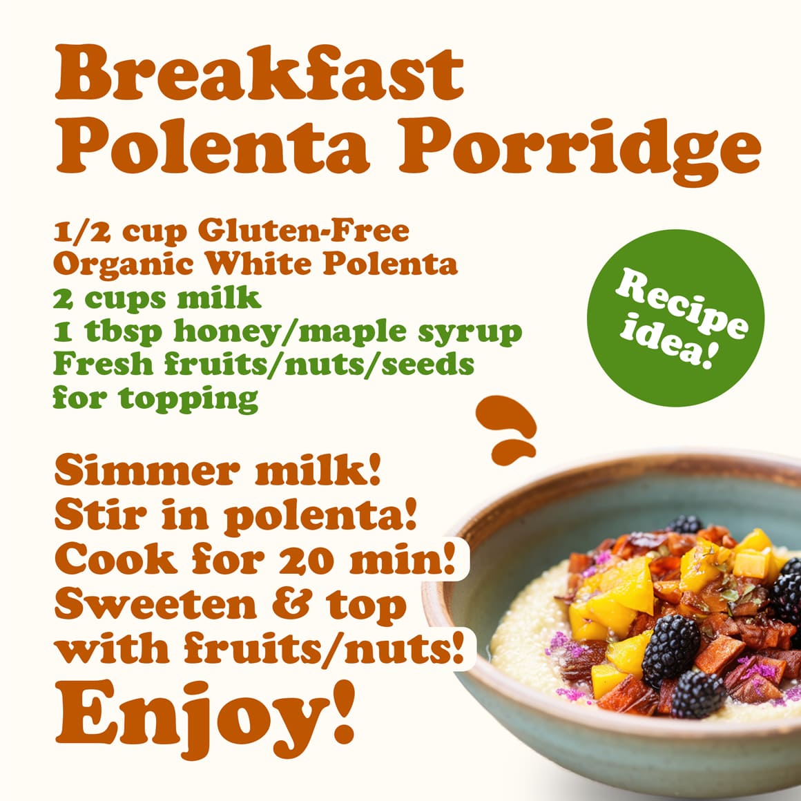 Gluten Free Organic White Polenta 4