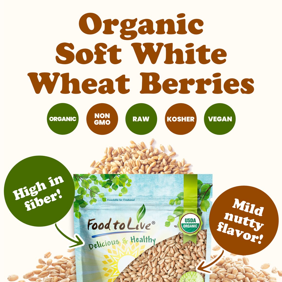 Organic Soft White Wheat Berries 1