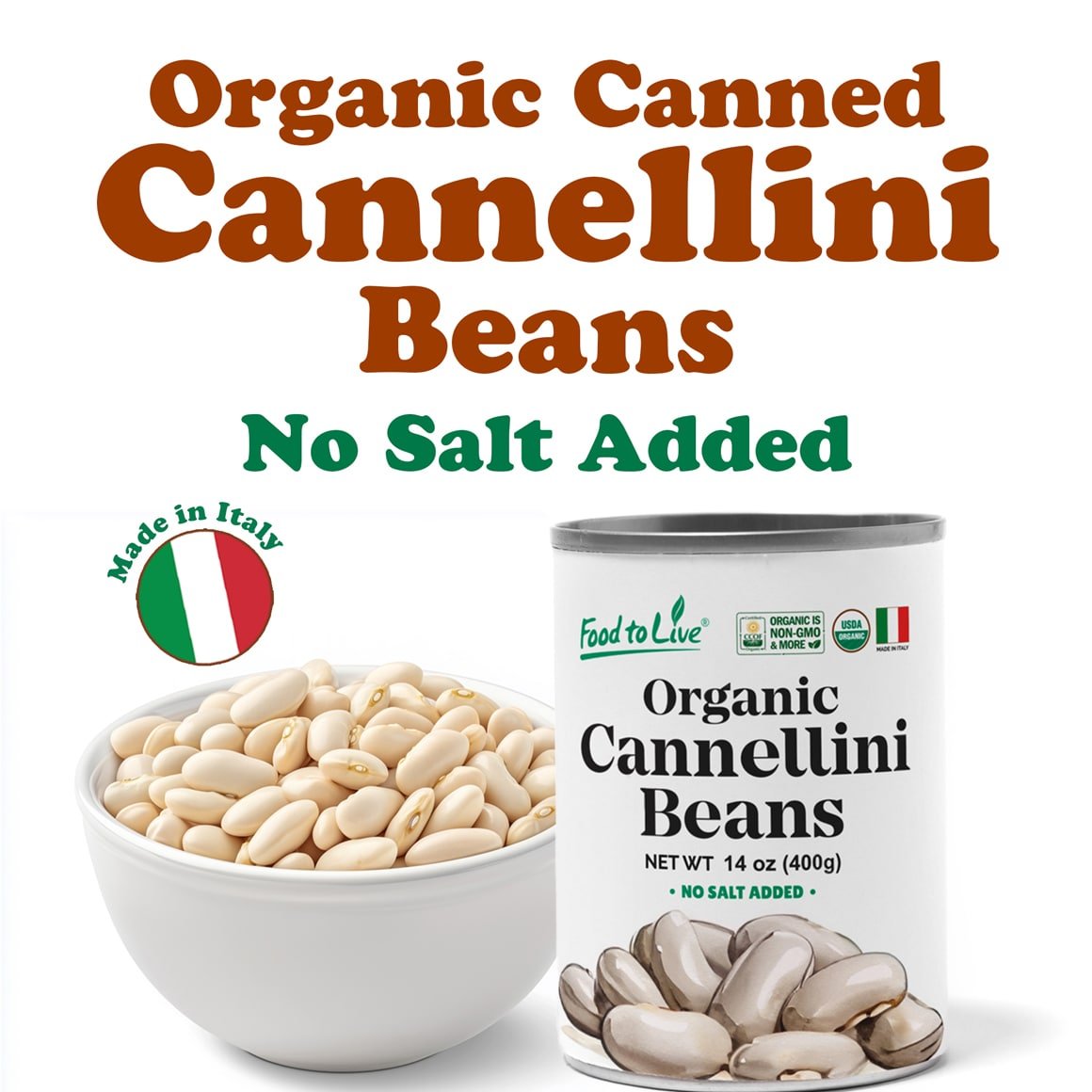 Organic Italian Canned Cannellini Beans 1