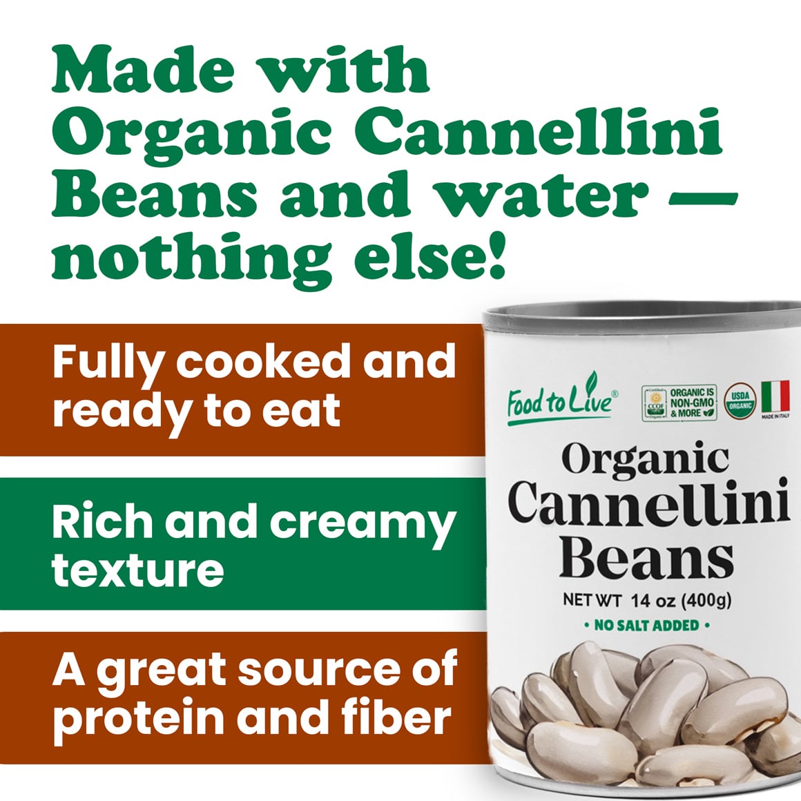 Organic Italian Canned Cannellini Beans 3